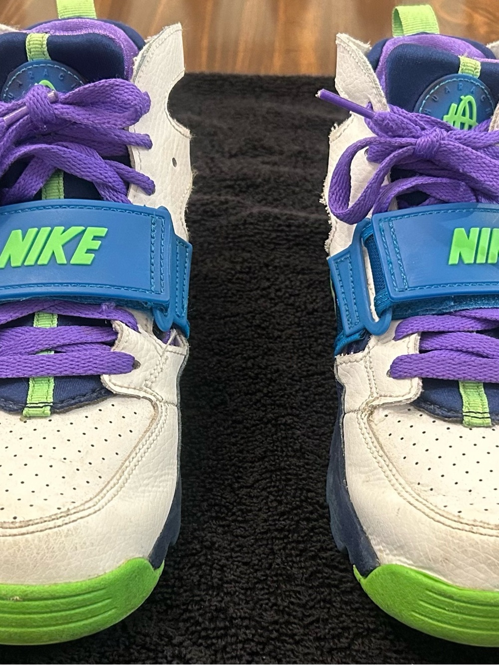 Nike Kids White/Blue/Purple/Green High-Top Sneakers